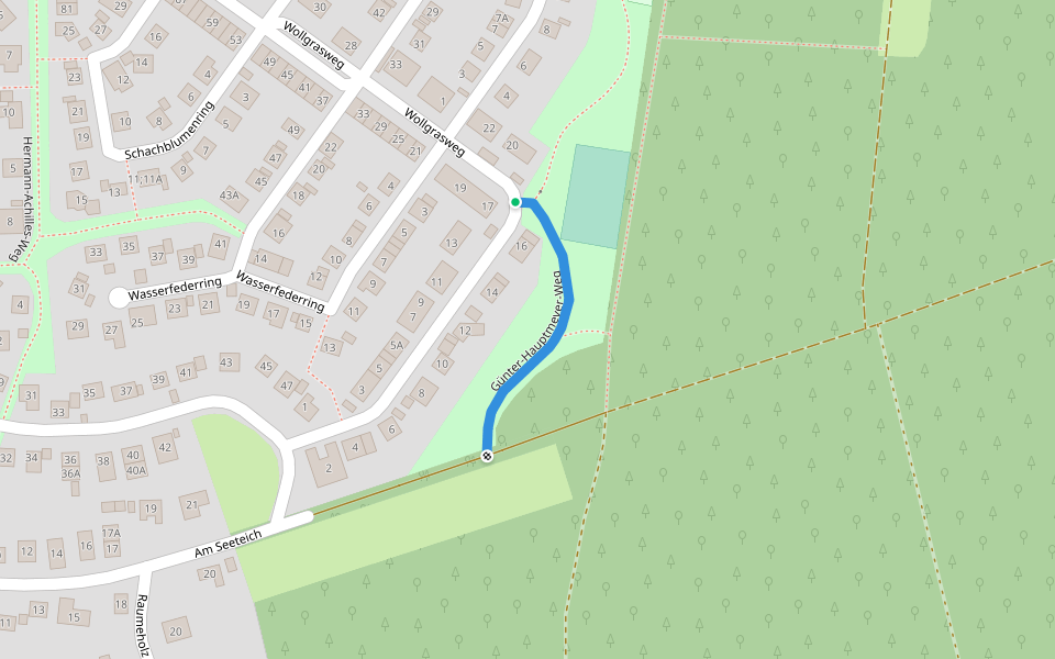 Günter-Hauptmeyer-Weg walking route map in Wolfsburg