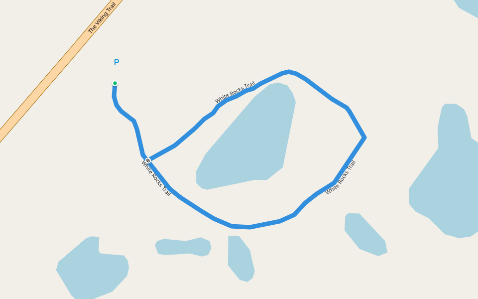 White Rocks Trail walking route map in Flowers Cove