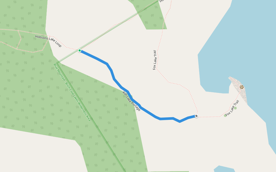 Ash Lake Portage walking route map in Bedford