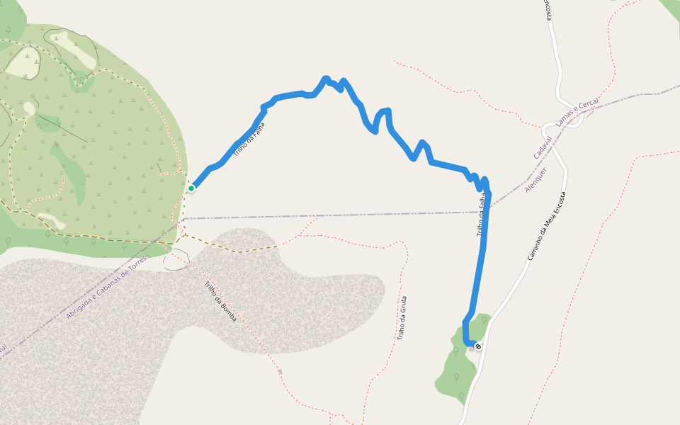 Trilho da Falha walking route map in Lisbon