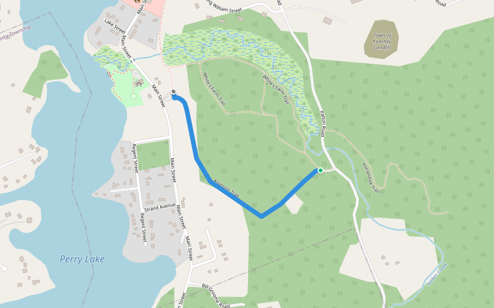 Animosh Trail walking route map in Kearney