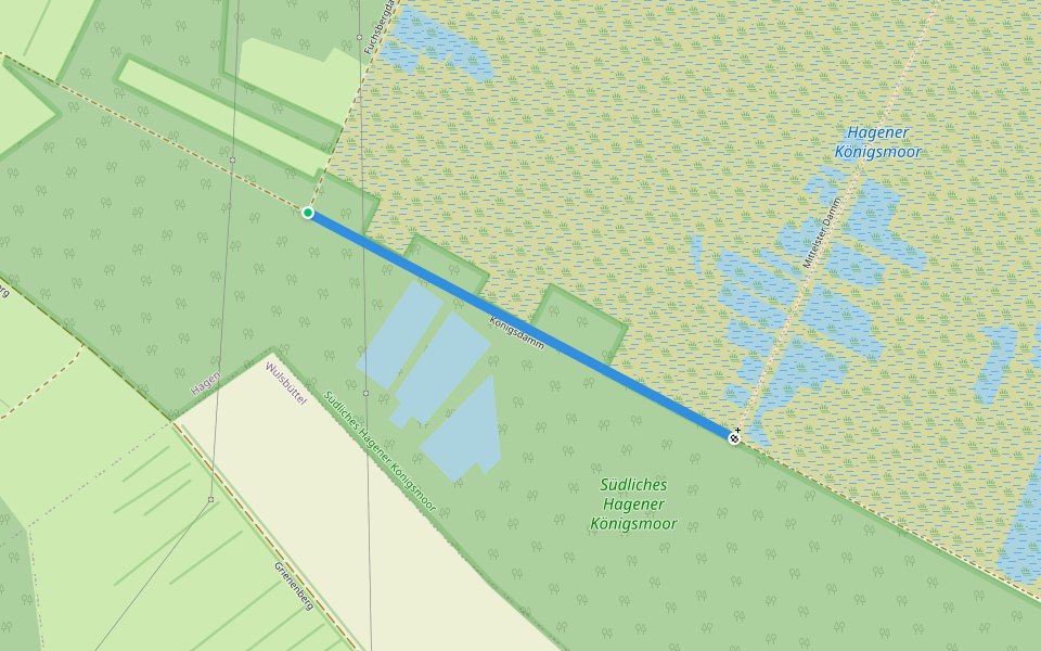 Königsdamm walking route map in Hagen im Bremischen