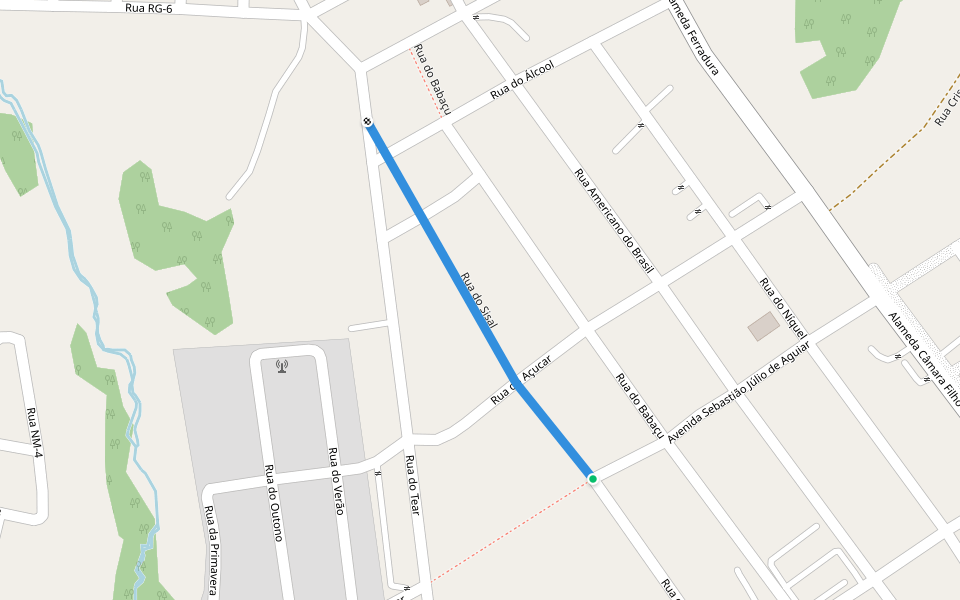 Rua do Sisal walking route map in Goiânia