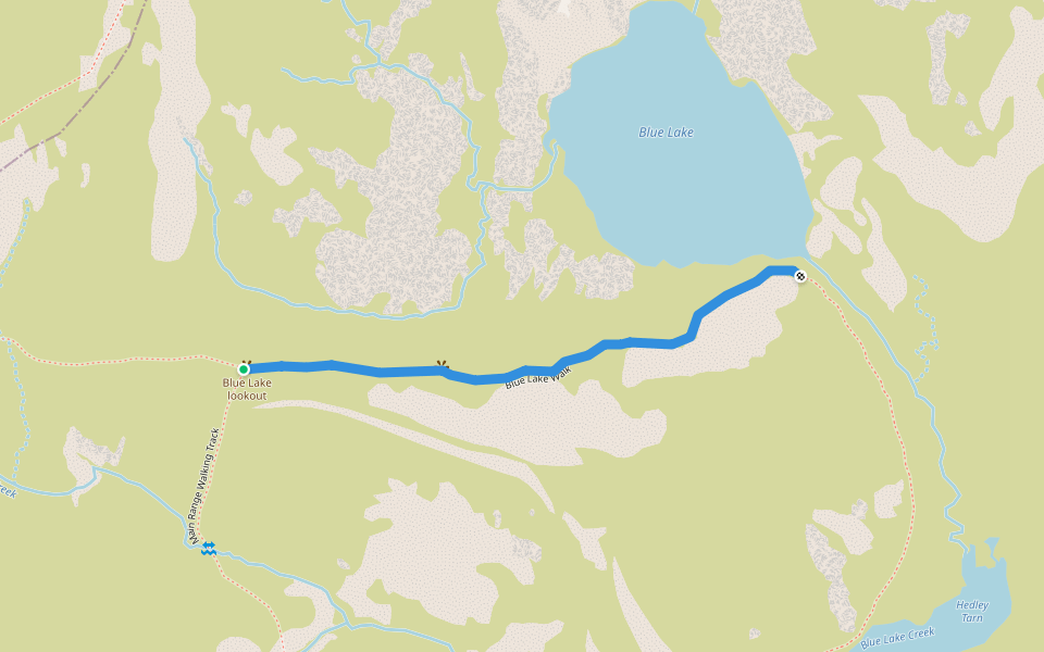 Blue Lake Walk walking route map in Munyang
