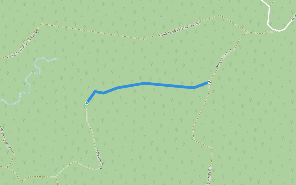 Stony Creek Track walking route map in Tanjil