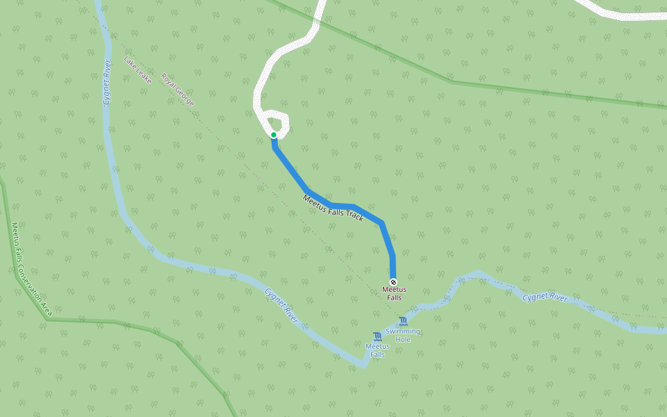 Meetus Falls Track walking route map in Royal George
