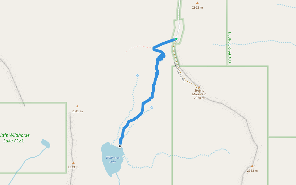 Wildhorse Lake Trail walking route map in Princeton