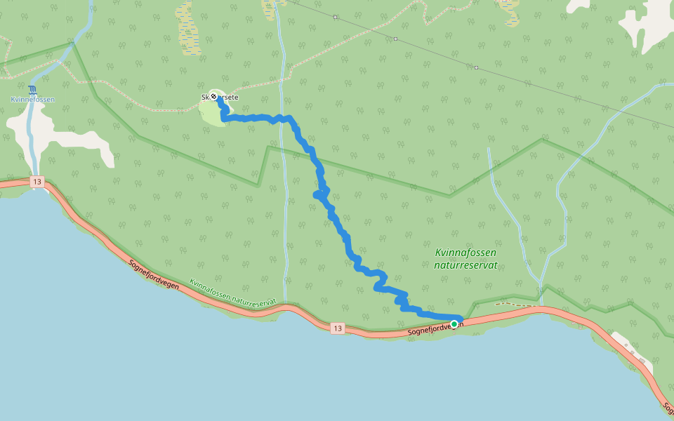 Tursti Skjer - Skopasete walking route map in Hella