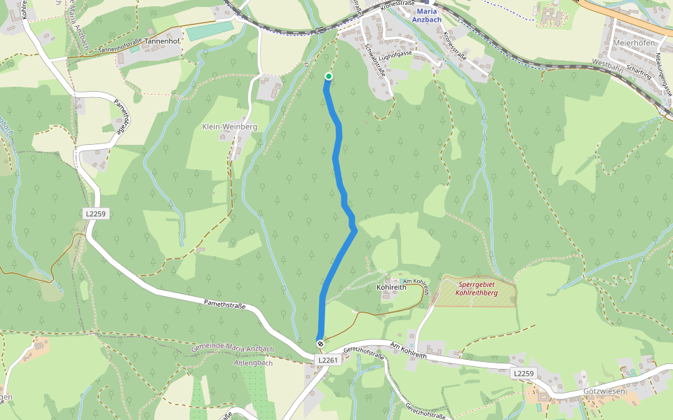 Johann Müller-Steig walking route map in Maria Anzbach