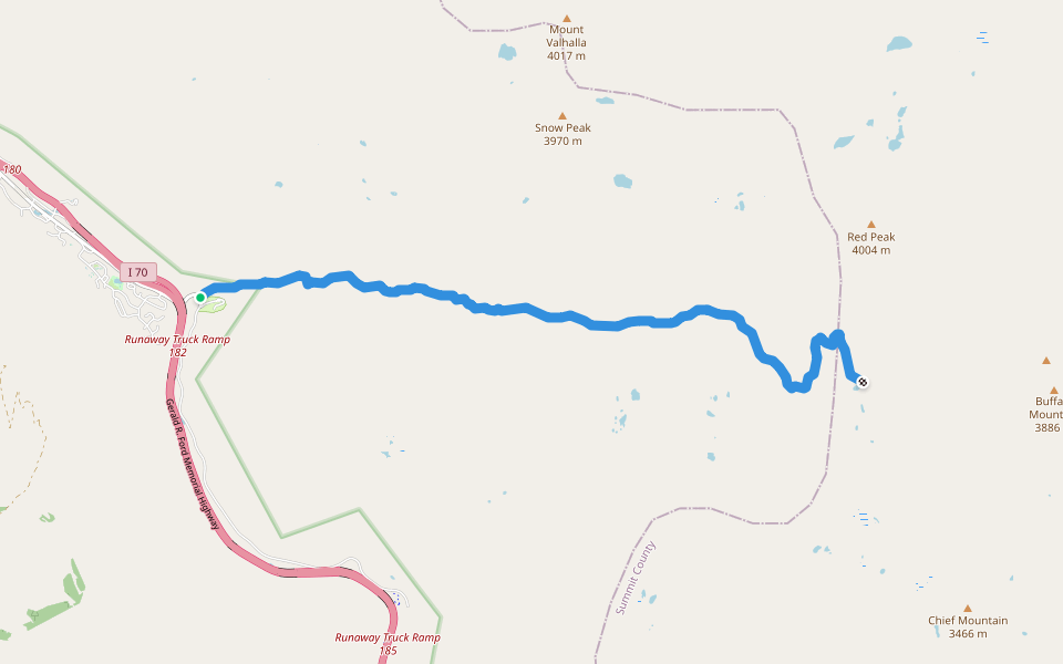 Gore Creek Trail walking route map in Vail