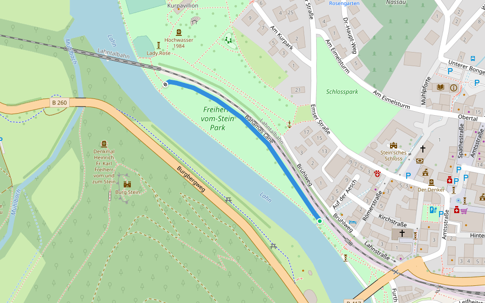 Bahamas Lane walking route map in Nassau