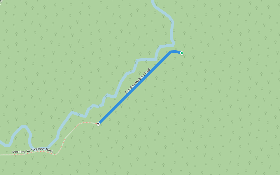 Crinoline Walking Track walking route map in Toombon
