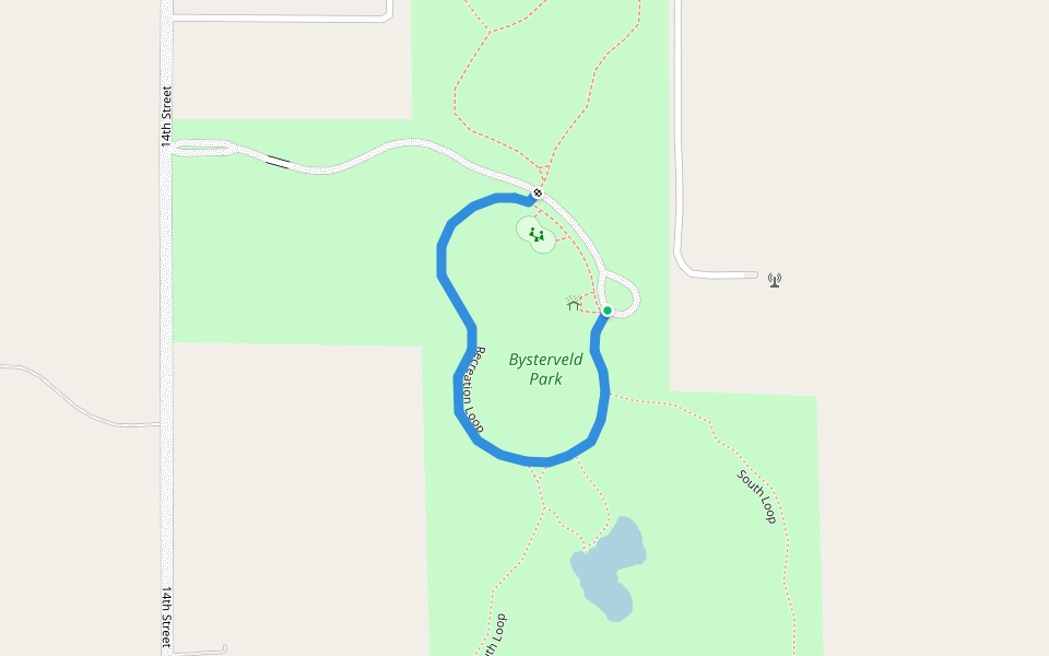 Recreation Loop walking route map in Wayland