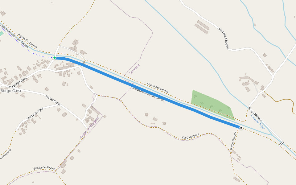 Ciclo pedonabile del Carron walking route map in Cappella Maggiore