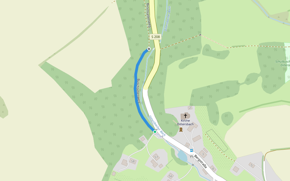 Buschtellenweg walking route map in Frauenstein
