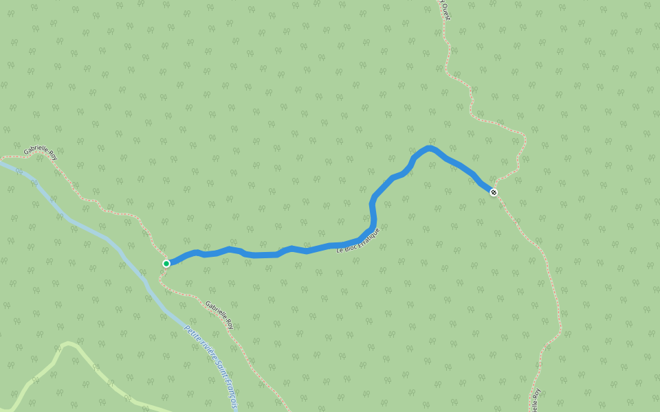 Le Bloc Erratique walking route map in Petite-Rivière-Saint-François