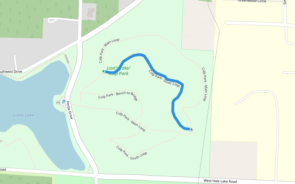 Culp Park - Inner Loop walking route map in Warrensburg