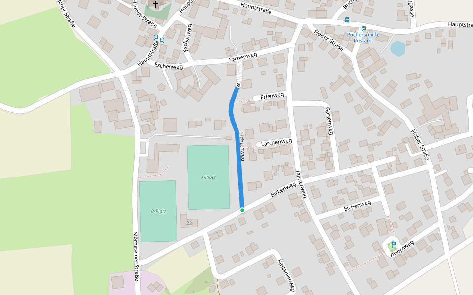 Fichtenweg walking route map in Püchersreuth