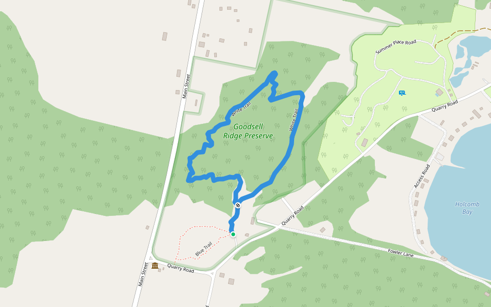 White Trail walking route map in Isle La Motte