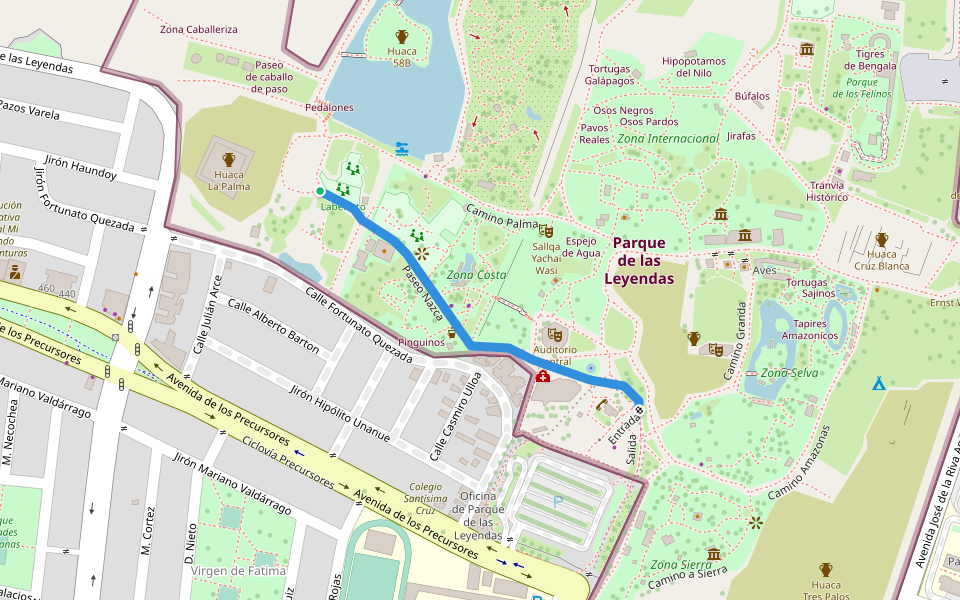 Paseo Nazca walking route map in San Miguel