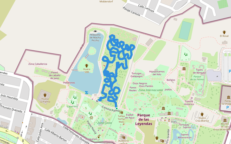 Ruta del jardín walking route map in San Miguel