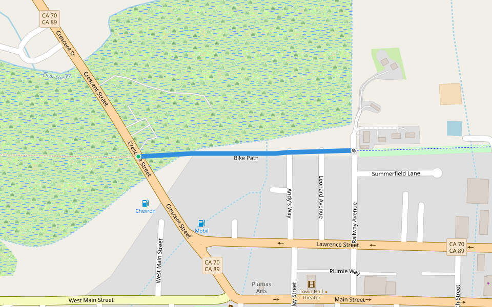 Bike Path walking route map in Quincy