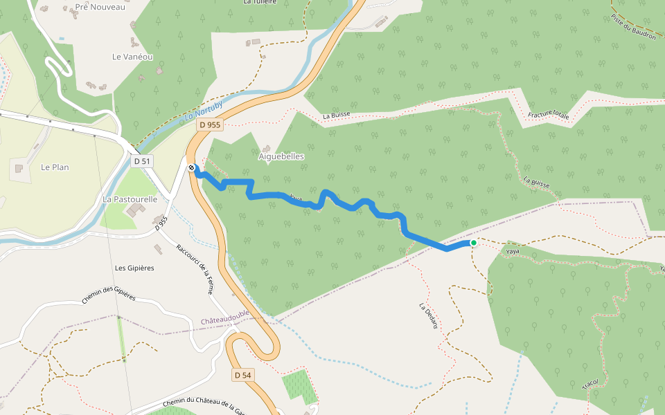 Yaya walking route map in Figanières