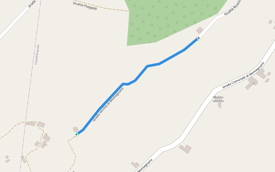 strada vecchia di Montagnano walking route map in Montagnano