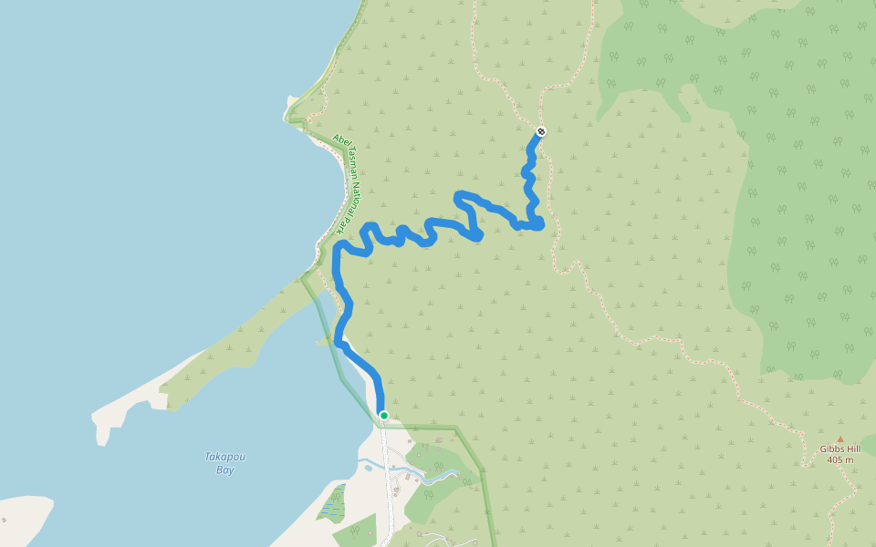 Wainui Carpark to Gibbs Track Junction (DoC) Hiking Wainui Bay