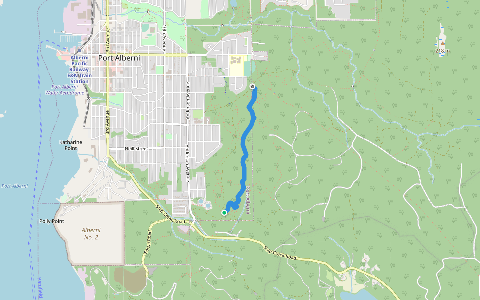 Fir Baby walking route map in Port Alberni
