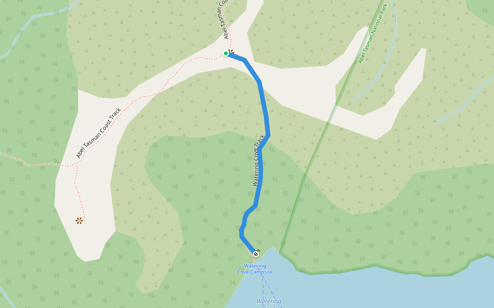 Watering Cove Track walking route map in Torrent Bay