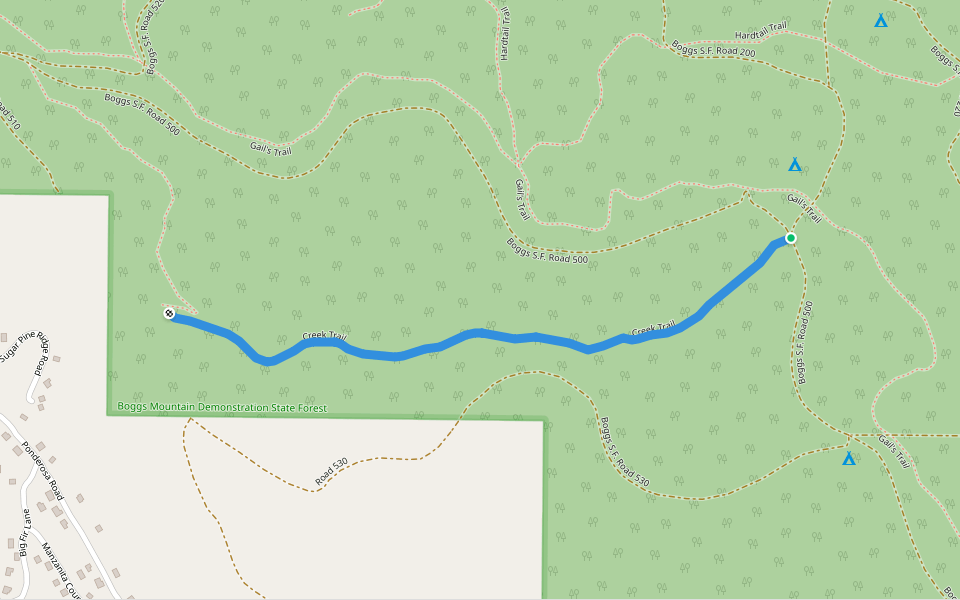 Creek Trail walking route map in Cobb