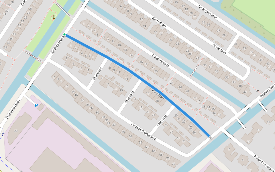 Klooslaan walking route map in Bergschenhoek
