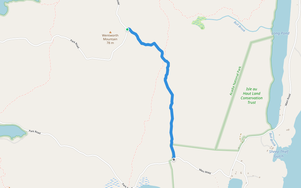 Nat Merchant Trail walking route map in Isle au Haut