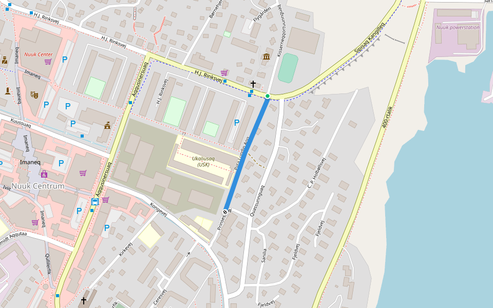 Piita Lundip Aqq walking route map in Nuuk