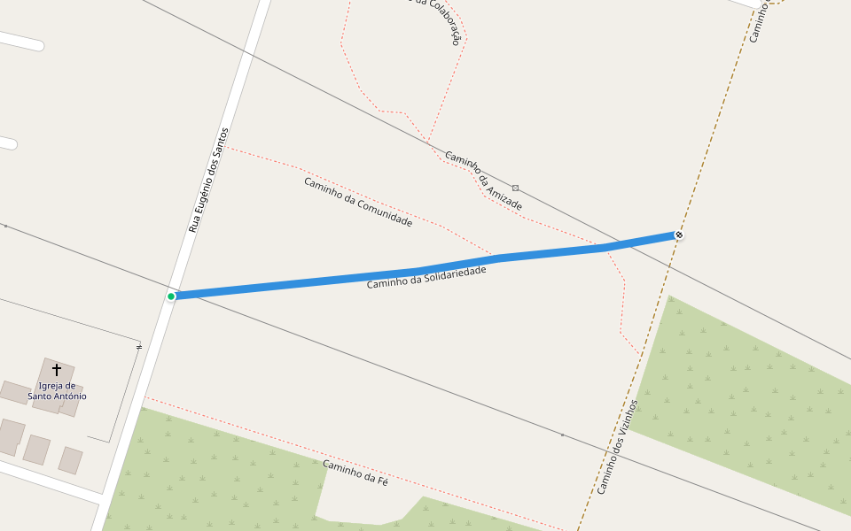 Caminho da Solidariedade walking route map in Arrentela