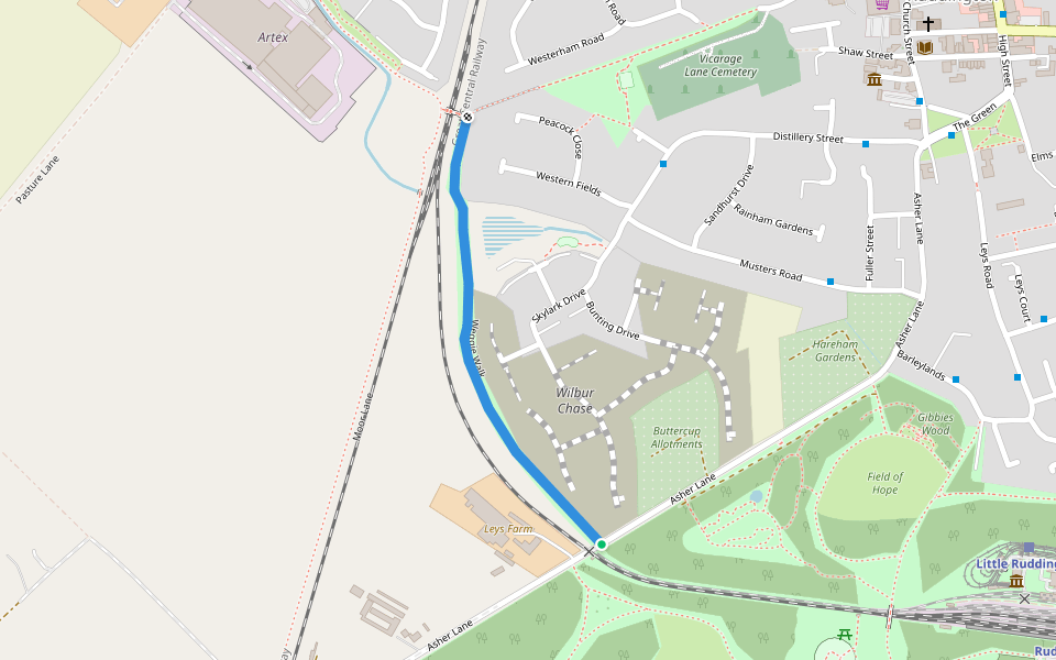 Weggie Walk walking route map in Ruddington