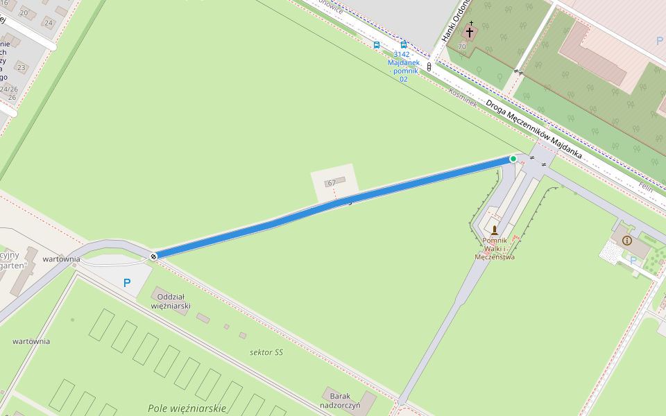 Czarna droga walking route map in Lublin