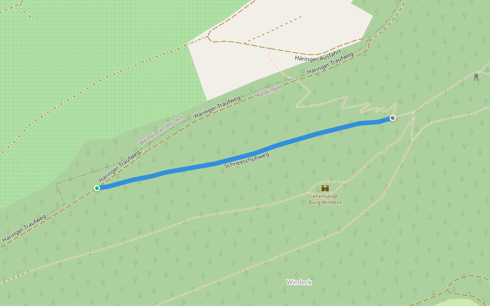 Schneeschuhweg walking route map in Neidlingen