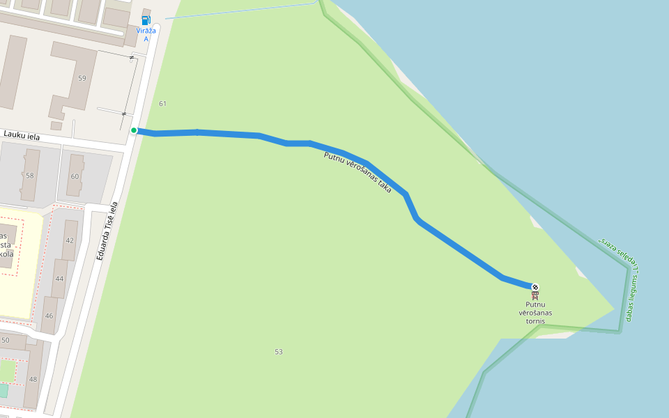 Putnu vērošanas taka walking route map in Liepāja