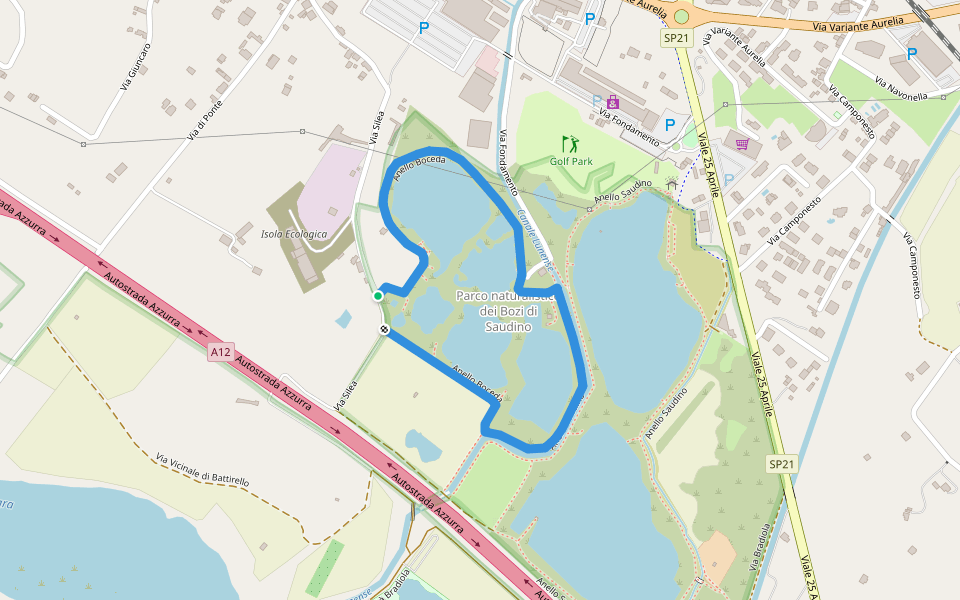 Anello Boceda walking route map in Sarzana