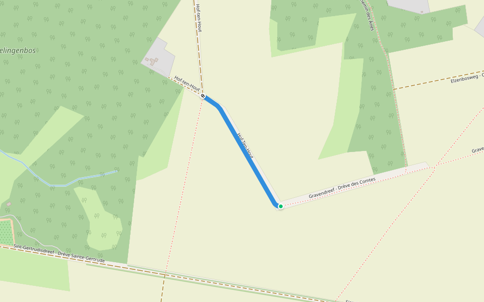 Hof-Ten-Hout walking route map in Braine-l'Alleud