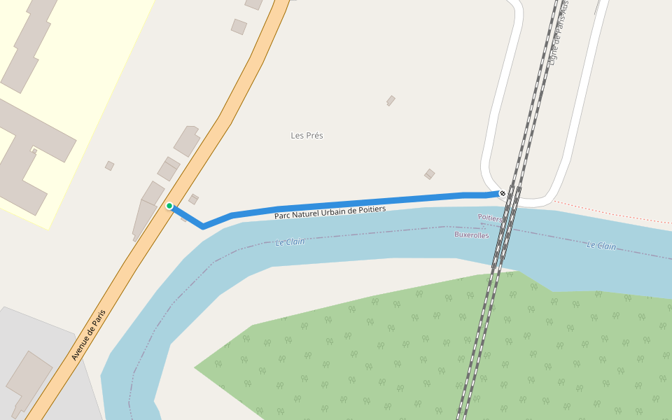 Parc Naturel Urbain de Poitiers walking route map in Poitiers