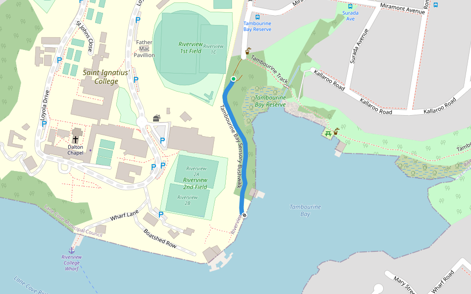 Tambourine Bay Sensory Bushwalk walking route map in Riverview