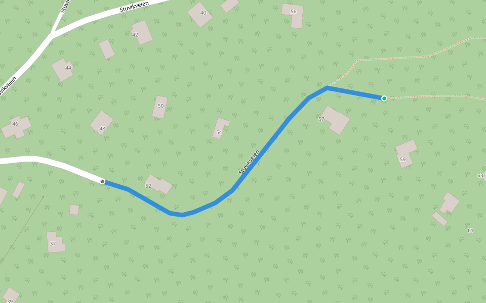 Stuvikveien walking route map in Ryggebyen