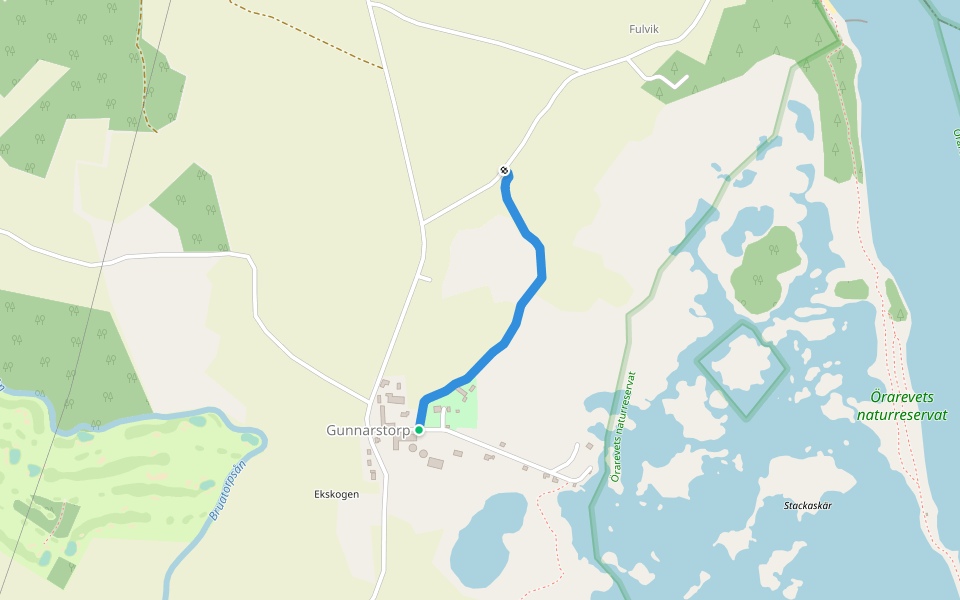 Rönnbäcken walking route map in Gunnarstorp
