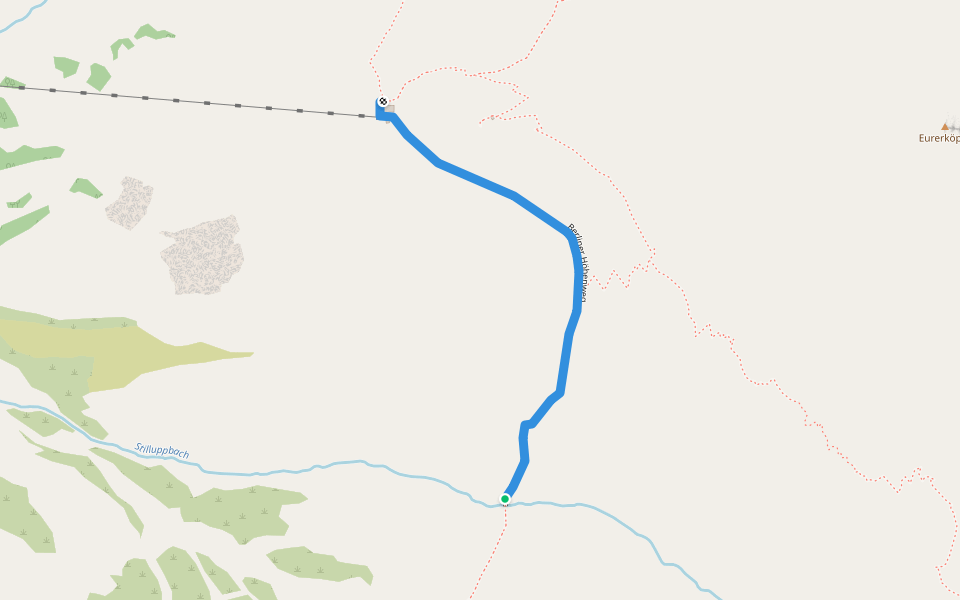 Berliner Höhenweg walking route map in Häusling