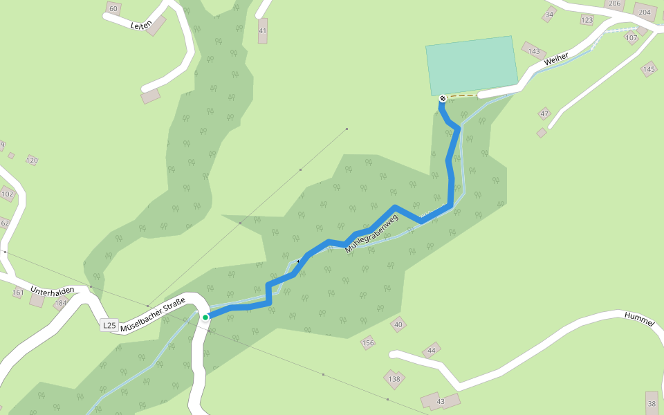 Mühlegrabenweg walking route map in Langenegg