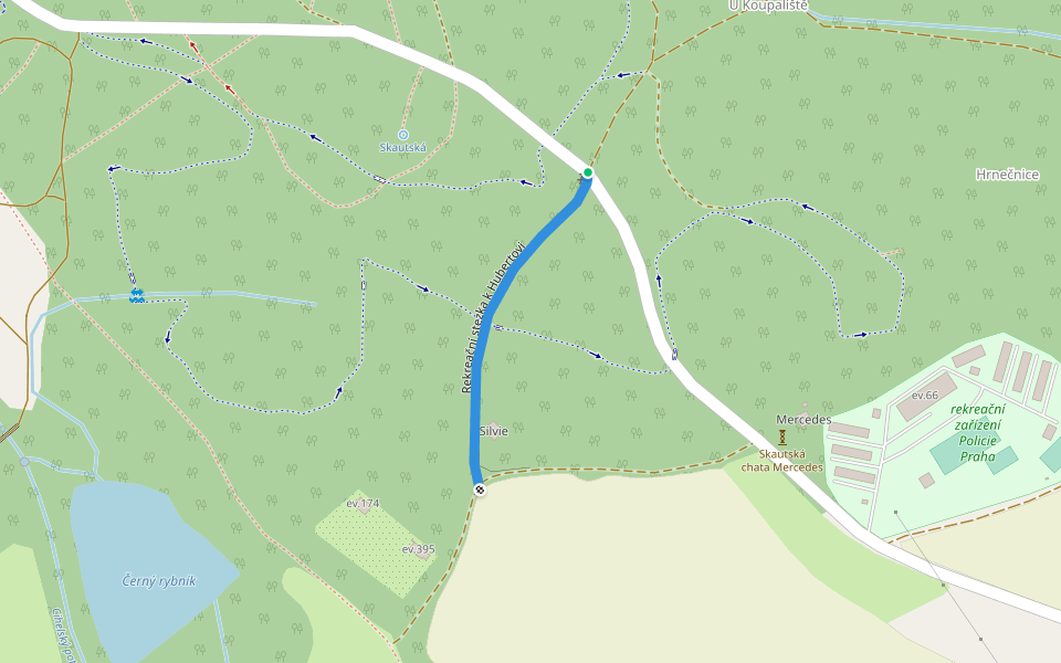 Rekreační stezka k Hubertovi walking route map in Nové Město na Moravě