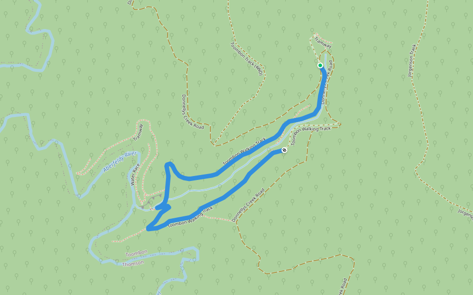 Toombon Walking Track walking route map in Toombon
